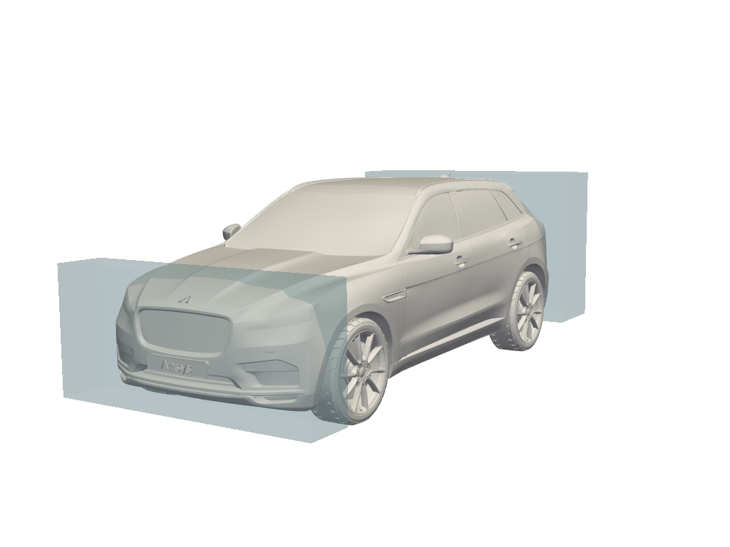 Bounding boxes of Ansys SUV (front view)