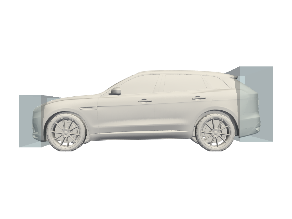 Bounding boxes of Ansys SUV (side view)